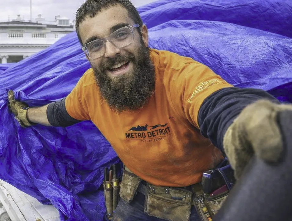 David and the Metro Detroit Flat Roof crew on the job